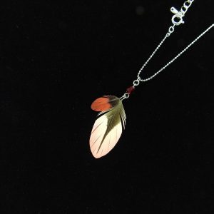 オーストンオオアカゲラ　ネックレス チェーンタイプ／革紐（小・中）