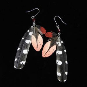 オーストンオオアカゲラ　ピアス／イヤリング（小・中・大）